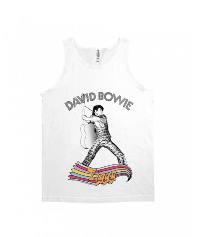 David Bowie Unisex Tank Top | Ziggy Live Promotion Shirt $12.23 Shirts