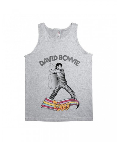 David Bowie Unisex Tank Top | Ziggy Live Promotion Shirt $12.23 Shirts