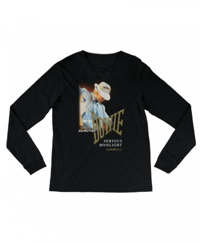 David Bowie Long Sleeve Shirt | 1983 Serious Moonlight Tour Image Design Shirt $13.48 Shirts