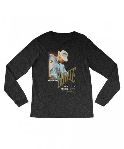 David Bowie Long Sleeve Shirt | 1983 Serious Moonlight Tour Image Design Shirt $13.48 Shirts