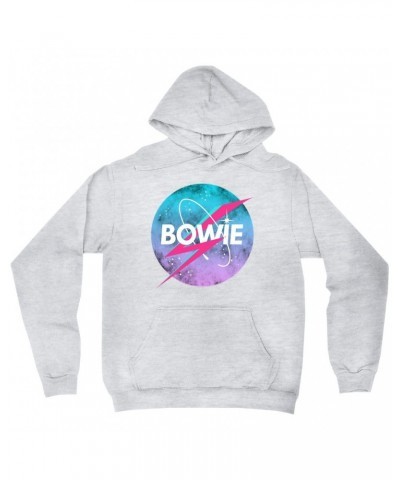 David Bowie Hoodie | Pastel Bowie NASA Inspired Logo Hoodie $15.98 Sweatshirts