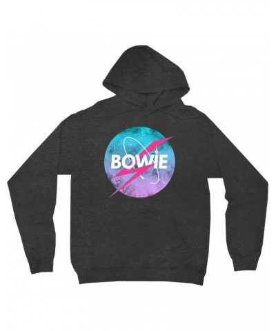 David Bowie Hoodie | Pastel Bowie NASA Inspired Logo Hoodie $15.98 Sweatshirts