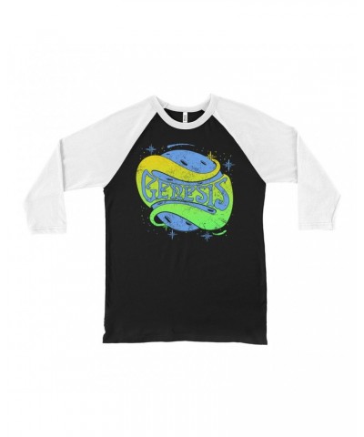 Genesis 3/4 Sleeve Baseball Tee | Retro Planetary Logo Distressed Shirt $11.98 Shirts