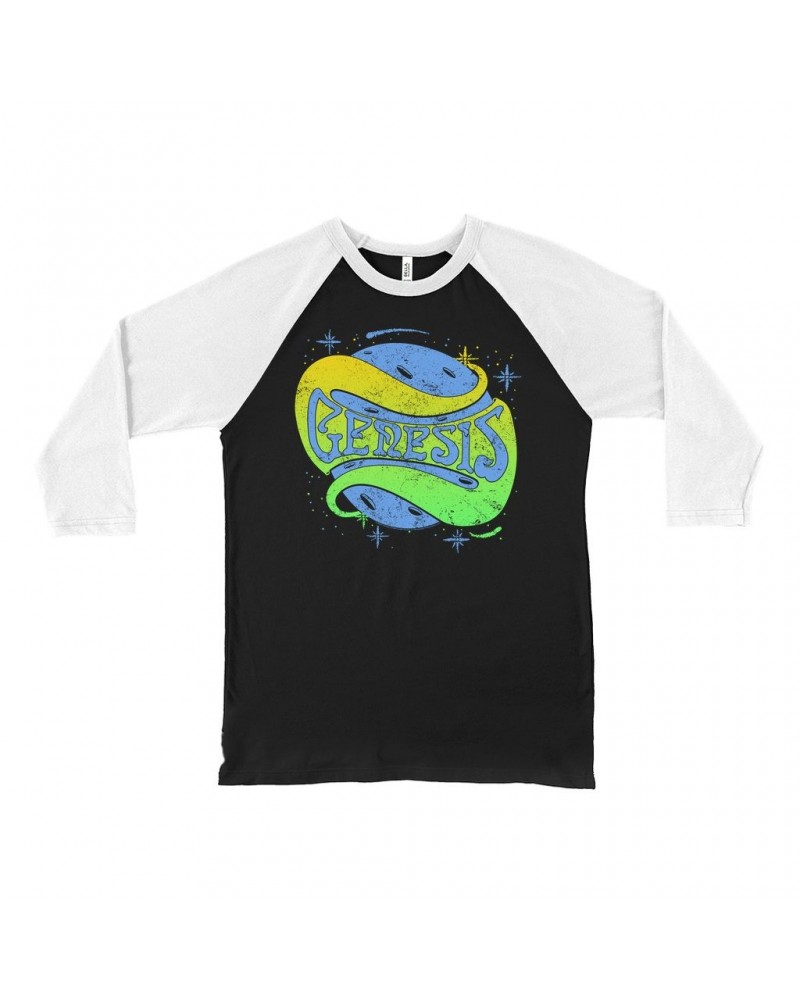 Genesis 3/4 Sleeve Baseball Tee | Retro Planetary Logo Distressed Shirt $11.98 Shirts