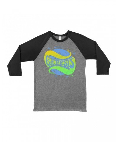 Genesis 3/4 Sleeve Baseball Tee | Retro Planetary Logo Distressed Shirt $11.98 Shirts