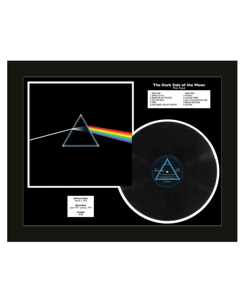 Pink Floyd The Dark Side of the Moon Matted and Framed Album with Vinyl & Tracklisting $35.20 Vinyl