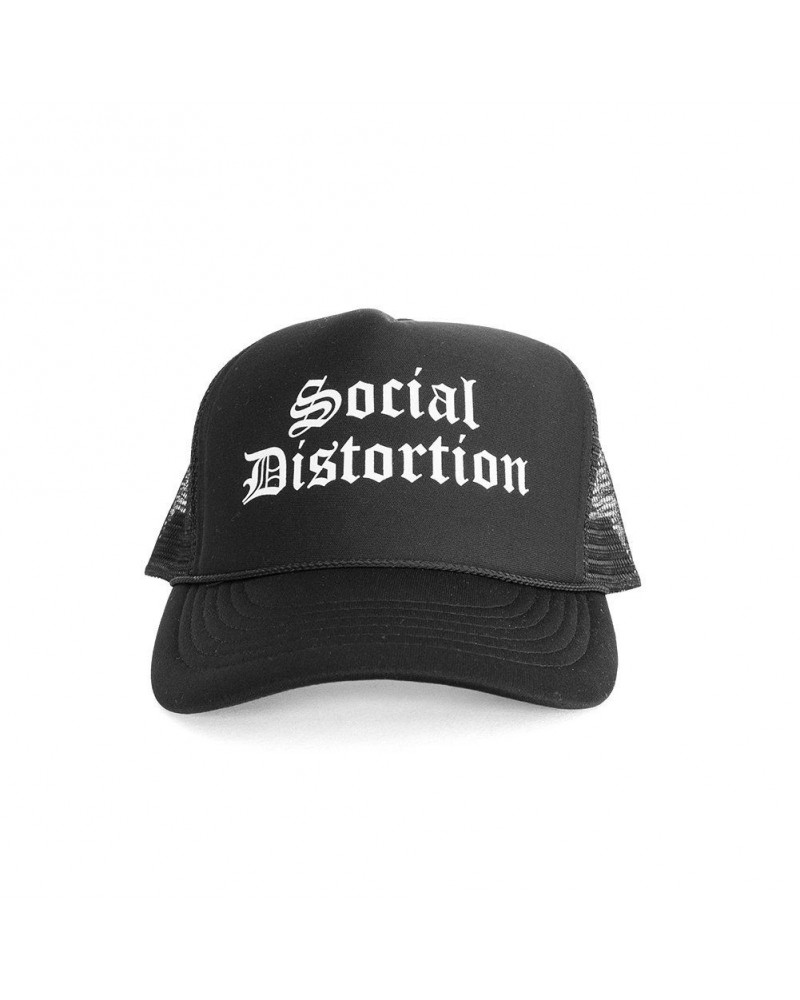 Social Distortion Old English Trucker Hat (Black) $13.44 Hats