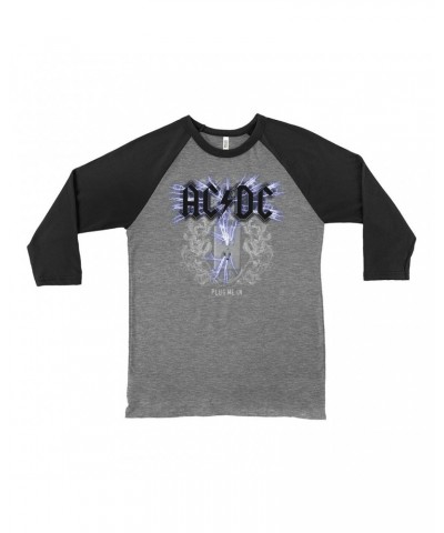 AC/DC 3/4 Sleeve Baseball Tee | Plug Me In Design Shirt $10.48 Shirts