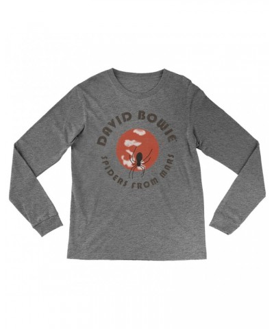 David Bowie Heather Long Sleeve Shirt | Spiders From Mars Design Shirt $11.98 Shirts