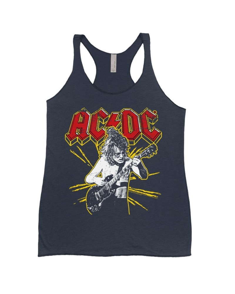 AC/DC Ladies' Tank Top | Angus Red And Yellow Burst Shirt $9.55 Shirts