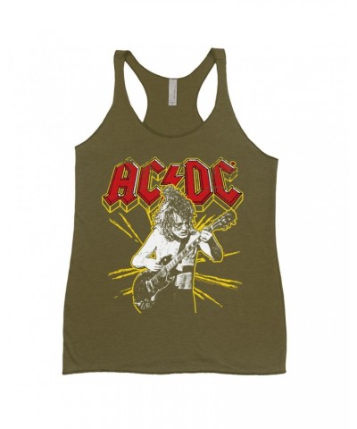 AC/DC Ladies' Tank Top | Angus Red And Yellow Burst Shirt $9.55 Shirts