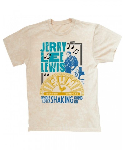 Jerry Lee Lewis Sun Records T-shirt | Whole Lotta Shaking Going On Design Sun Records Mineral Wash Shirt $9.58 Shirts