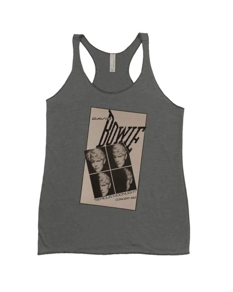 David Bowie Ladies' Tank Top | Serious Moonlight 1983 Concert Tour Poster Shirt $12.16 Shirts