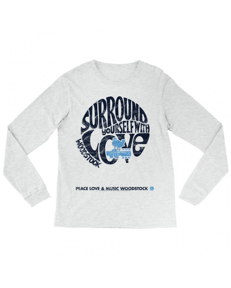 Woodstock Long Sleeve Shirt | Surround Yourself With Love Distressed Shirt $10.18 Shirts