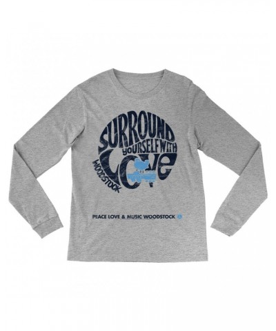 Woodstock Long Sleeve Shirt | Surround Yourself With Love Distressed Shirt $10.18 Shirts