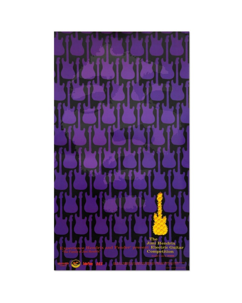 Jimi Hendrix 1996 Jimi Hendrix Electric Guitar Competition Poster $1.99 Decor