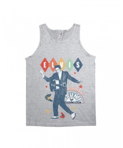 Elvis Presley Sun Records Unisex Tank Top | Rainbow Ombre Recorded By Sun Sun Records Shirt $7.49 Shirts