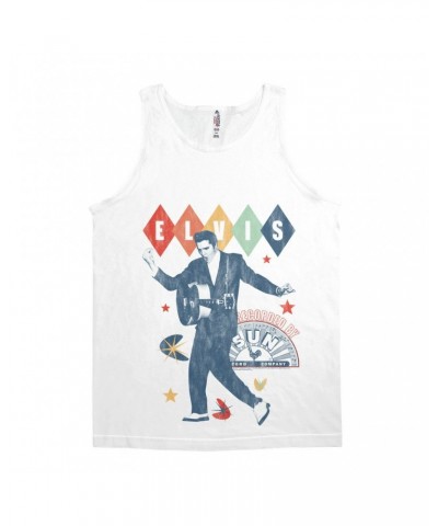 Elvis Presley Sun Records Unisex Tank Top | Rainbow Ombre Recorded By Sun Sun Records Shirt $7.49 Shirts