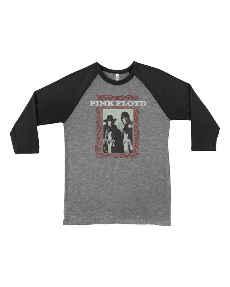 Pink Floyd 3/4 Sleeve Baseball Tee | Point Me To The Sky Framed Album Art Distressed Shirt $10.48 Shirts