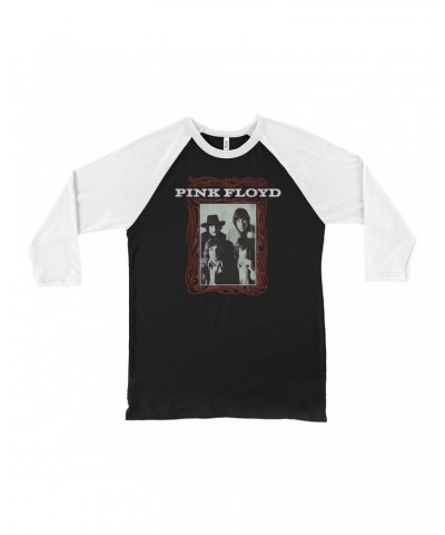 Pink Floyd 3/4 Sleeve Baseball Tee | Point Me To The Sky Framed Album Art Distressed Shirt $10.48 Shirts