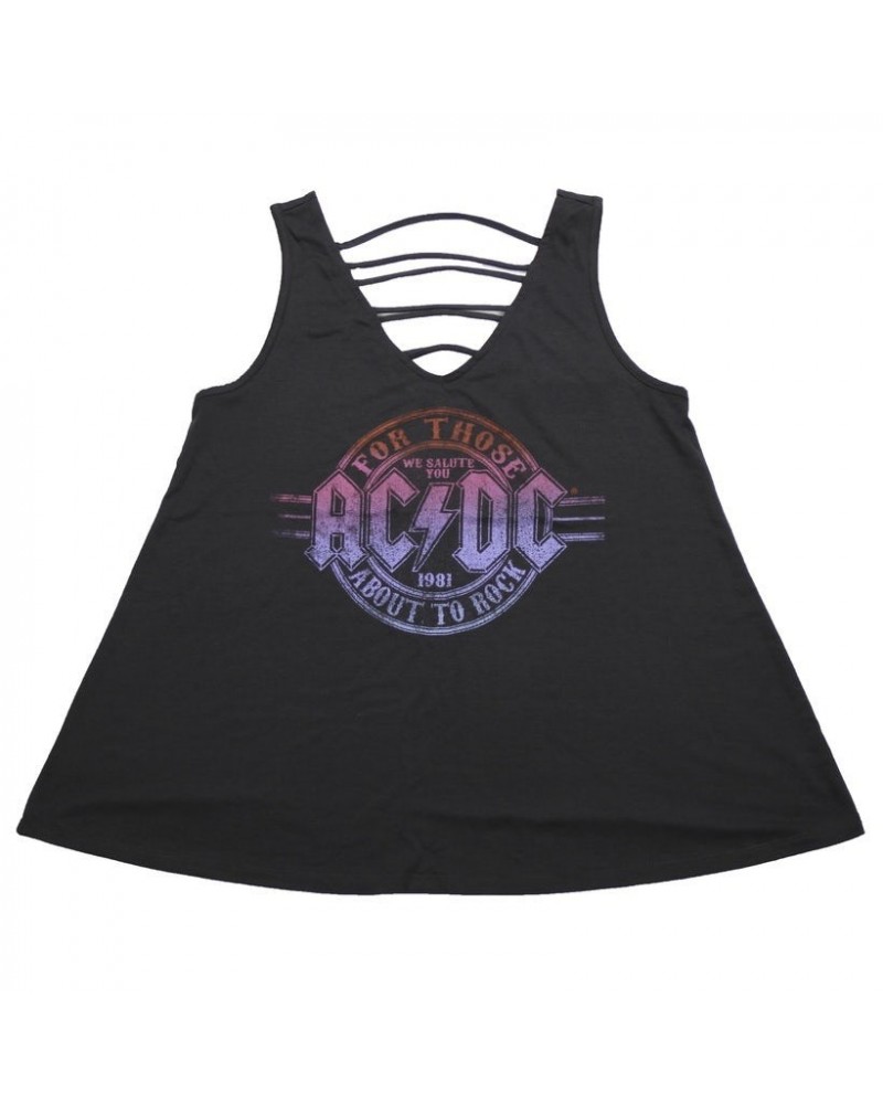 AC/DC Juniors For Those About To Rock V-Neck Drape Tank $1.90 Shirts