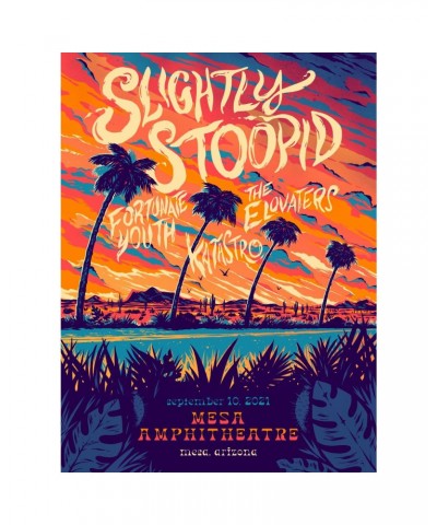 Slightly Stoopid Mesa 2021 Scenic Sunset Poster $17.20 Decor