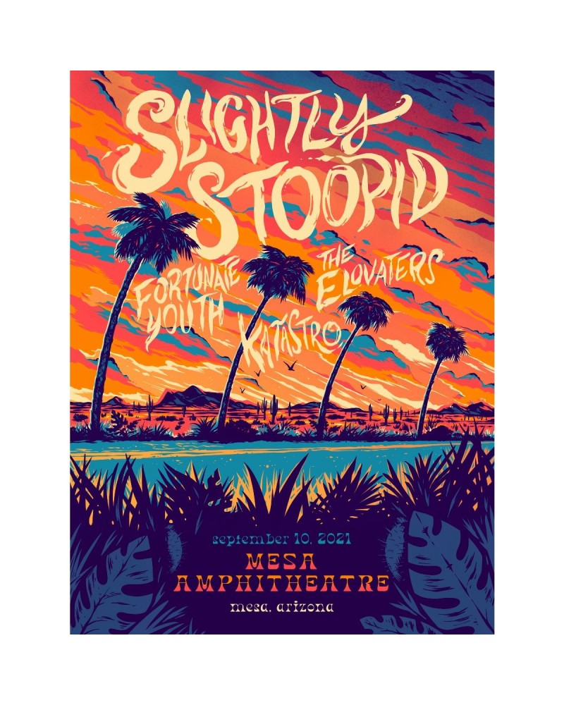 Slightly Stoopid Mesa 2021 Scenic Sunset Poster $17.20 Decor