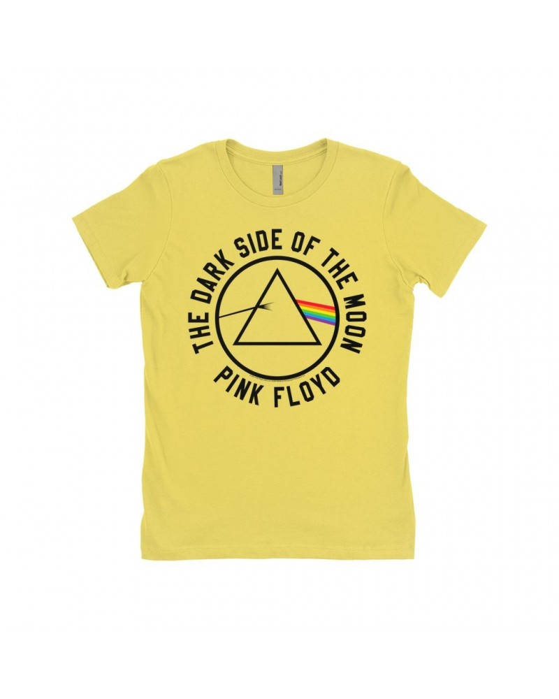 Pink Floyd Ladies' Boyfriend T-Shirt | Dark Side Of The Moon Sticker Image Shirt $8.73 Shirts