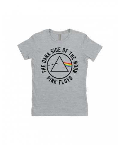 Pink Floyd Ladies' Boyfriend T-Shirt | Dark Side Of The Moon Sticker Image Shirt $8.73 Shirts