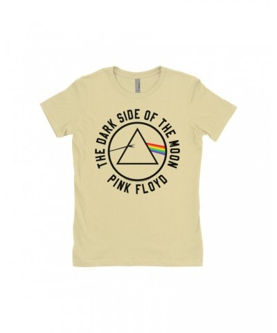 Pink Floyd Ladies' Boyfriend T-Shirt | Dark Side Of The Moon Sticker Image Shirt $8.73 Shirts