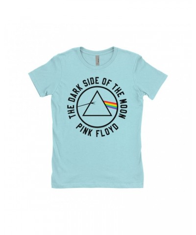 Pink Floyd Ladies' Boyfriend T-Shirt | Dark Side Of The Moon Sticker Image Shirt $8.73 Shirts