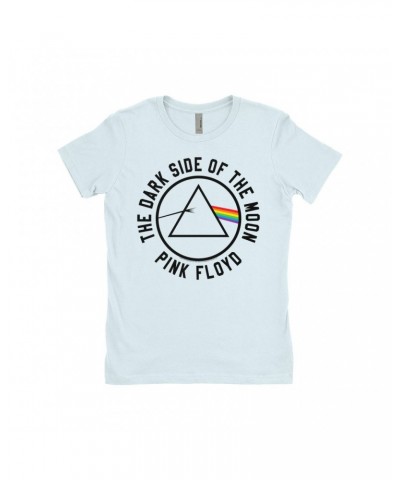 Pink Floyd Ladies' Boyfriend T-Shirt | Dark Side Of The Moon Sticker Image Shirt $8.73 Shirts