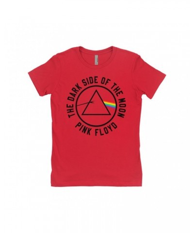 Pink Floyd Ladies' Boyfriend T-Shirt | Dark Side Of The Moon Sticker Image Shirt $8.73 Shirts