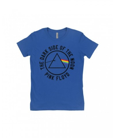 Pink Floyd Ladies' Boyfriend T-Shirt | Dark Side Of The Moon Sticker Image Shirt $8.73 Shirts