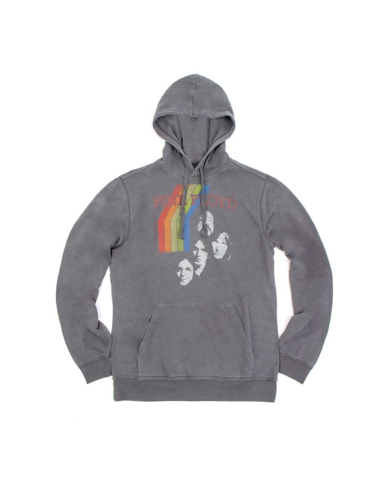 Pink Floyd Charcoal Rainbow Faces Hoodie $17.15 Sweatshirts