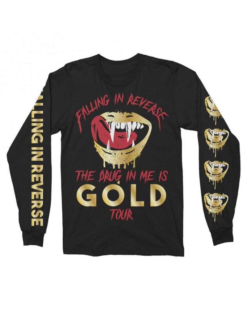 Falling In Reverse Gold Long Sleeve (Black) $19.60 Shirts