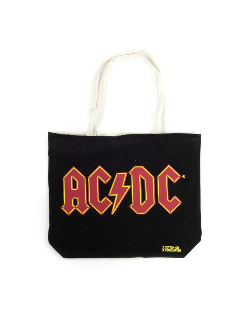 AC/DC Red Band Logo Black Tote Bag $4.63 Bags