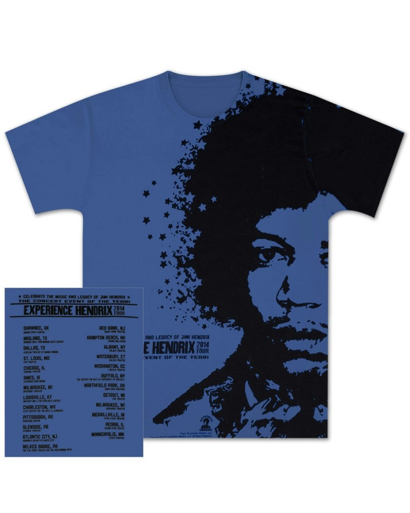 Jimi Hendrix Experience Hendrix 2014 Denim Blue Men's T-Shirt $14.10 Shirts